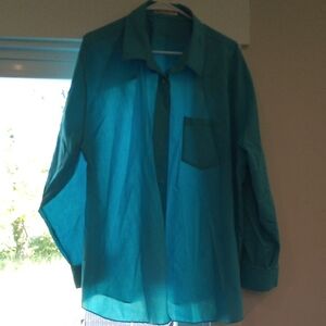 Foxcroft Blue Lightweight Shirt Jacket